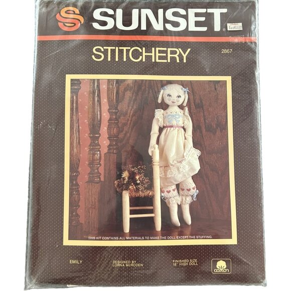 NIP Sunset Stitchery Kit To Make Stuffed Victorian 18" Doll EMILY #2867 Crafting - Picture 1 of 2